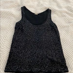 JCREW: Black sequined tank top